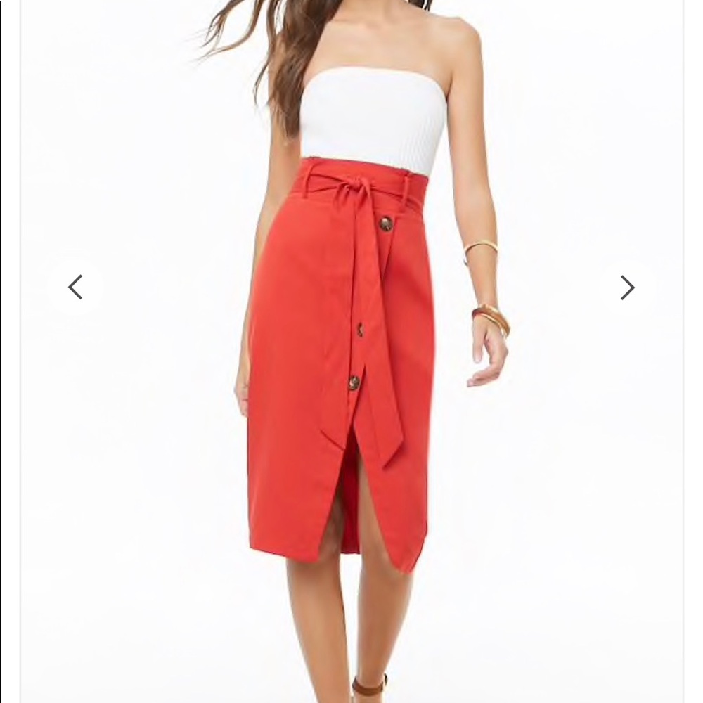 Milk & Honey // Asymmetrical Button Front Skirt